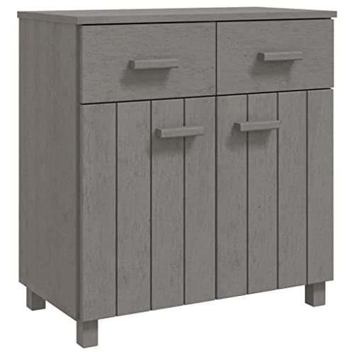 Sideboard Light Gray Solid Wood Pine with Storage B121