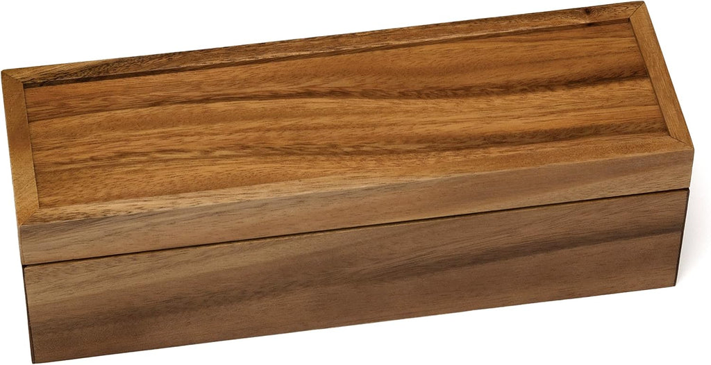 Acacia Wood Tea Box with 4 Sections Q723674