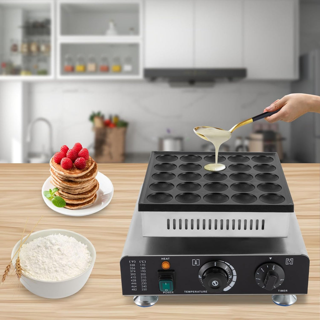 Mini Dutch Pancake Maker, Non-stick Electric Baker for Home Kitchen V557