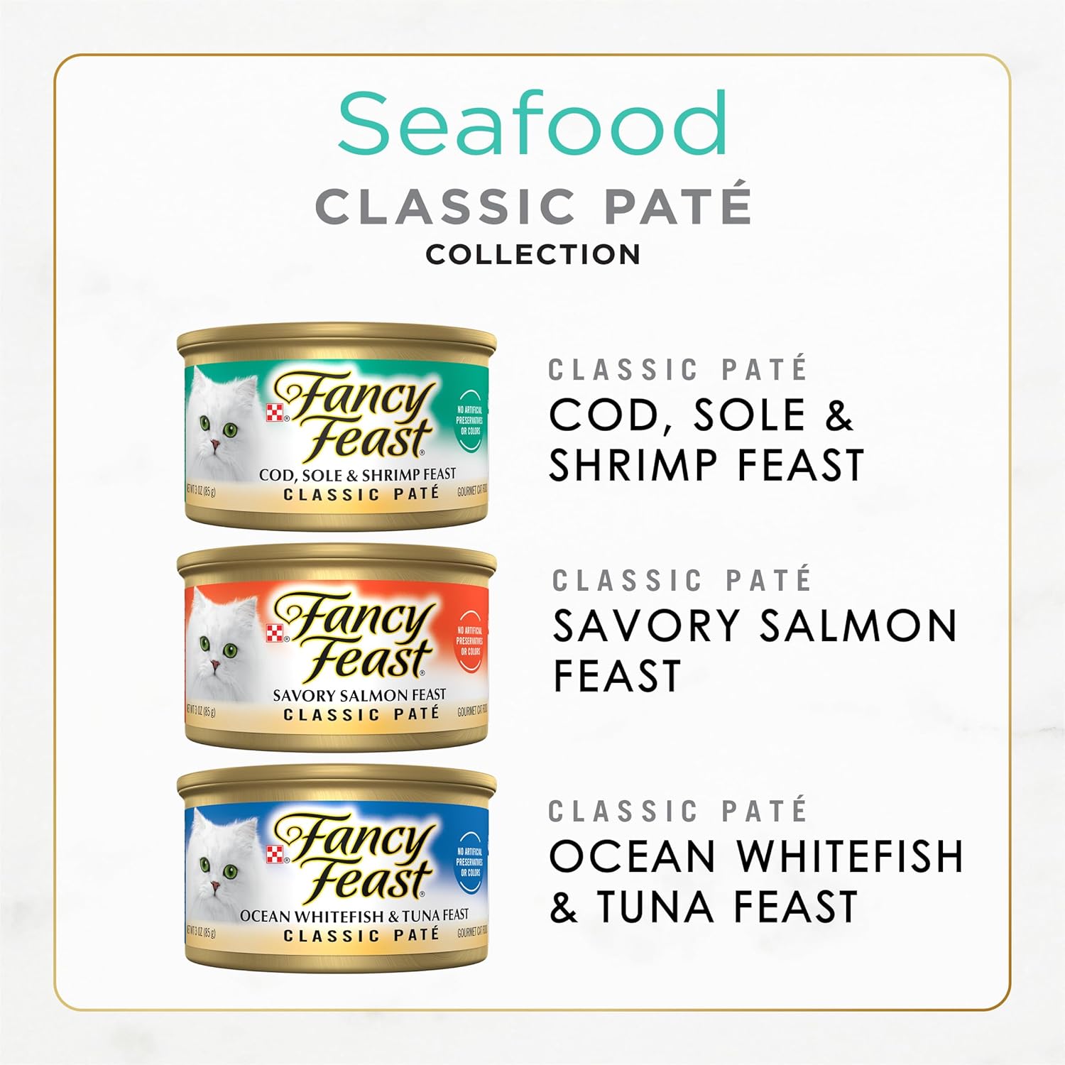 Seafood Classic Pate Wet Cat Food Variety Pack, 3 oz. Cans Z549113