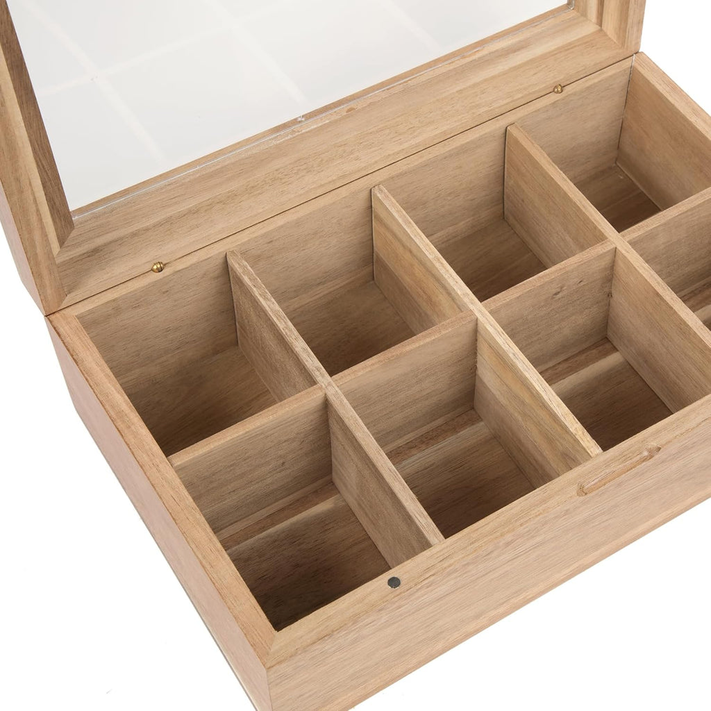 Tea Bag Storage Box with Clear Lid, 8 Compartments Y705