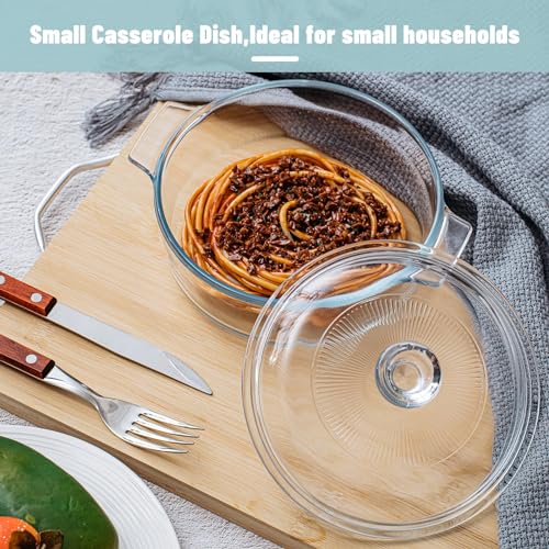 Glass Casserole Dish with Lid, Oven Safe, 2-Piece Set T97917