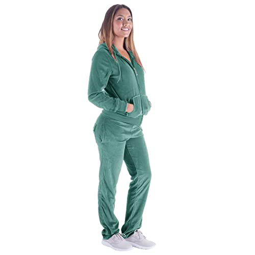 Velour Tracksuit for Women 2 Piece Set M5817