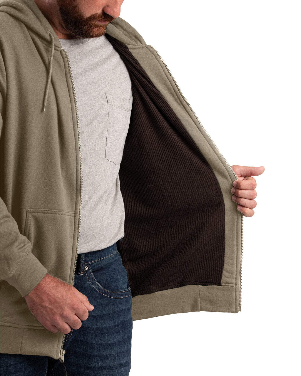 Thermal-Lined Full-Zip Hooded Sweatshirt V811888