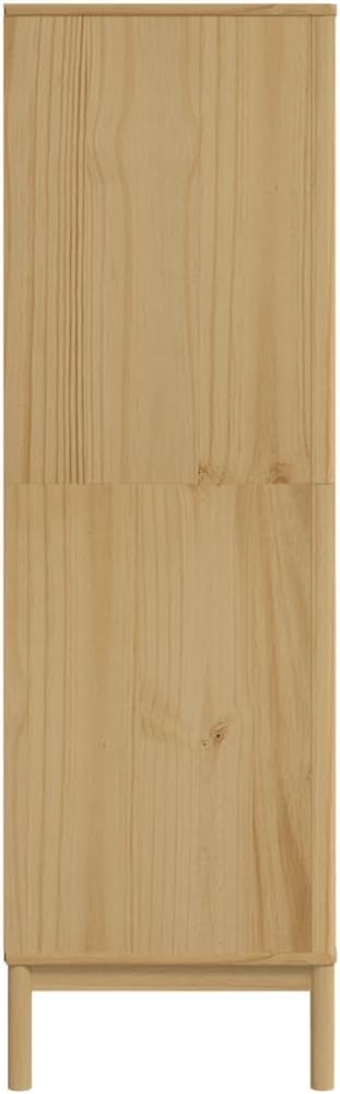 Wardrobe Solid Pine Wood Wax Brown with Wooden Legs P476368