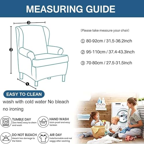 Stretch Spandex Wingback Chair Slipcover Set of 2 A193669