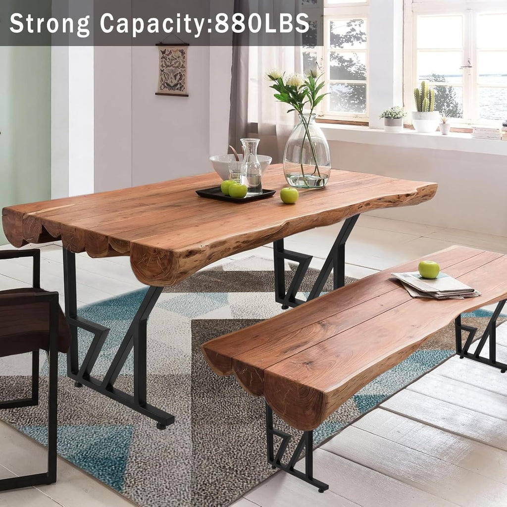 Metal Table Legs 28x124, Heavy Duty Black Industrial for Dining and Coffee Tables L65596