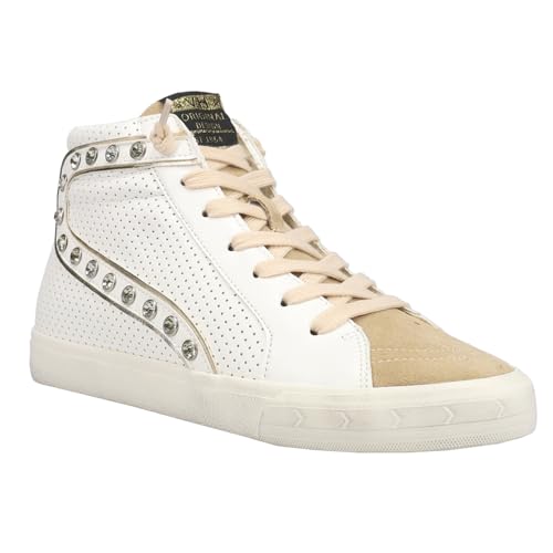 Women's Perforated High Lace Up Sneakers Casual I15681