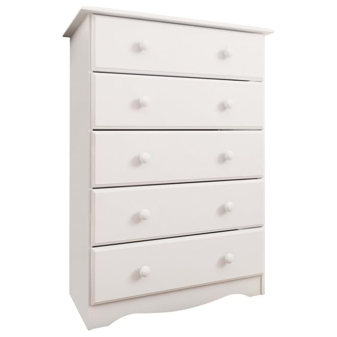 Solid Wood 5-Drawer Chest with Knobs Honey Pine Stained Q8952