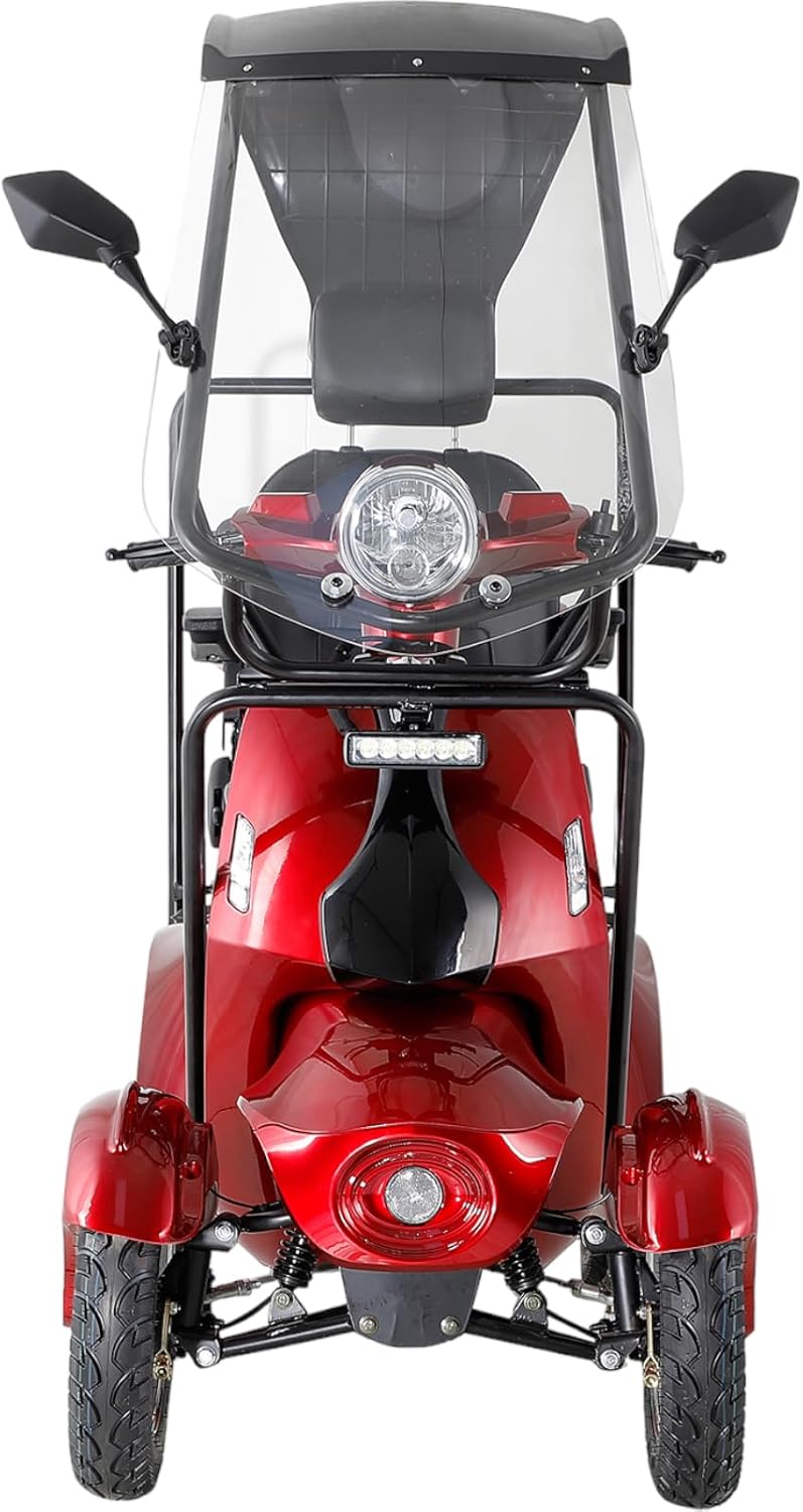 Heavy Duty Mobility Scooter with Roof & Windshield, 500 lbs Capacity D23913