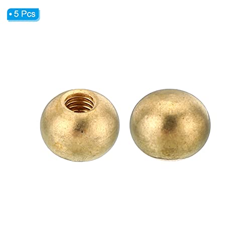 M6x1 Thread Cap Nuts Knob, 5 Pack Brass Ball Lamp Decoration Screw Caps Nut D393