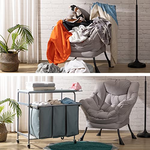 Laundry Sorter with Ironing Board and Rolling 3-Bag Hamper A957