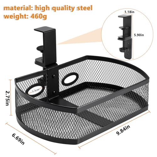 Under Desk Drawer Clamp-On Swivel Organizer Pen Holder S385