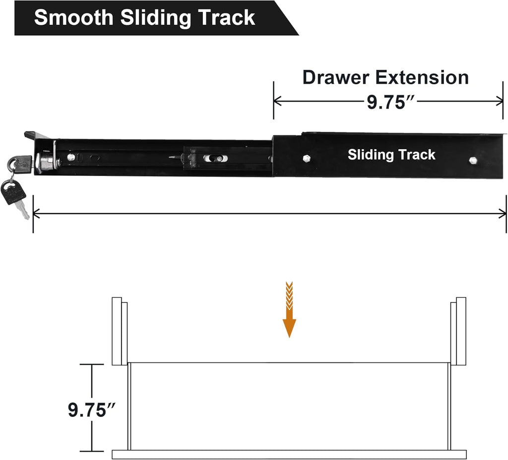 Under Desk Pull-Out Drawer with Lock for Standing Desk S2710