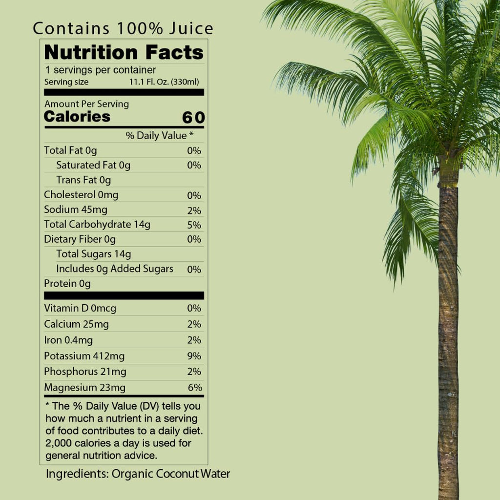 Organic Coconut Water Drink with Electrolytes, 11 Fl Oz (Pack of 12) S9089