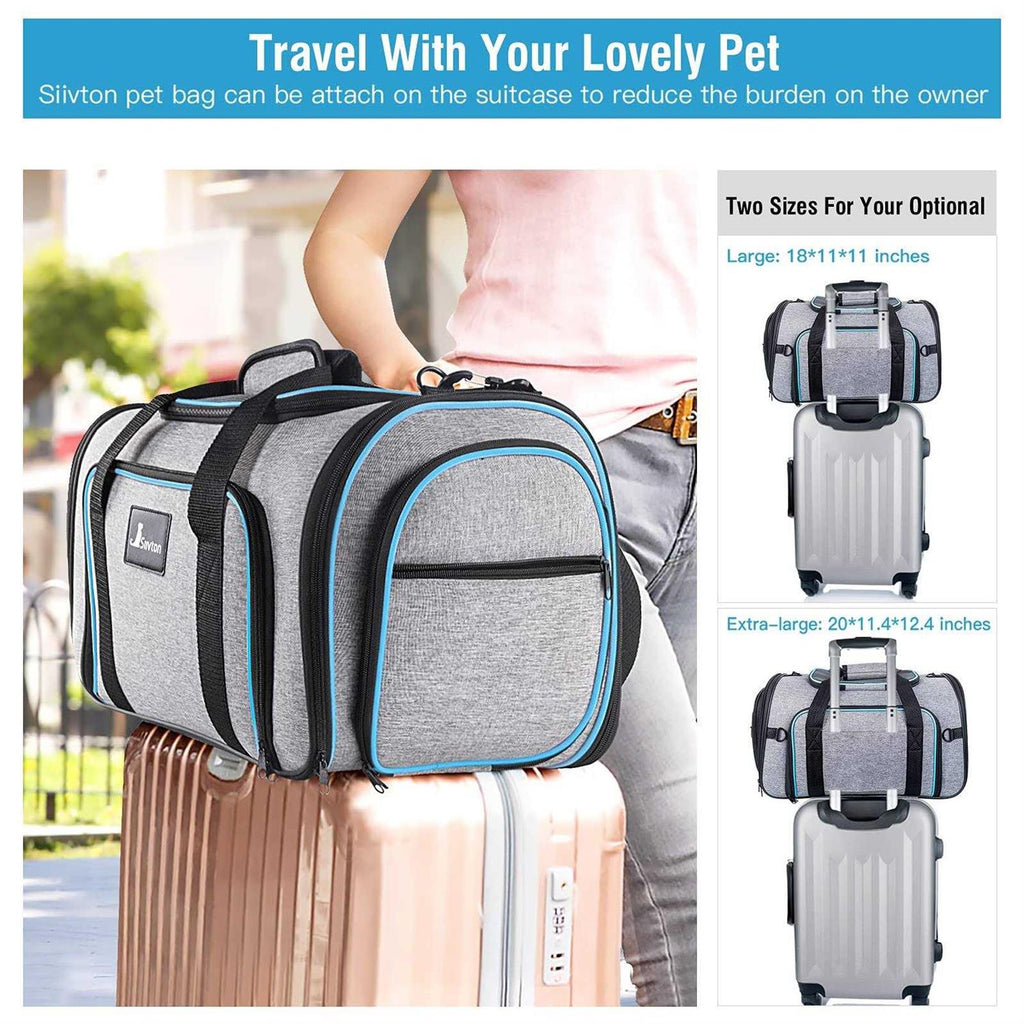 Expandable Soft-Sided Pet Carrier for Airline Travel U60175