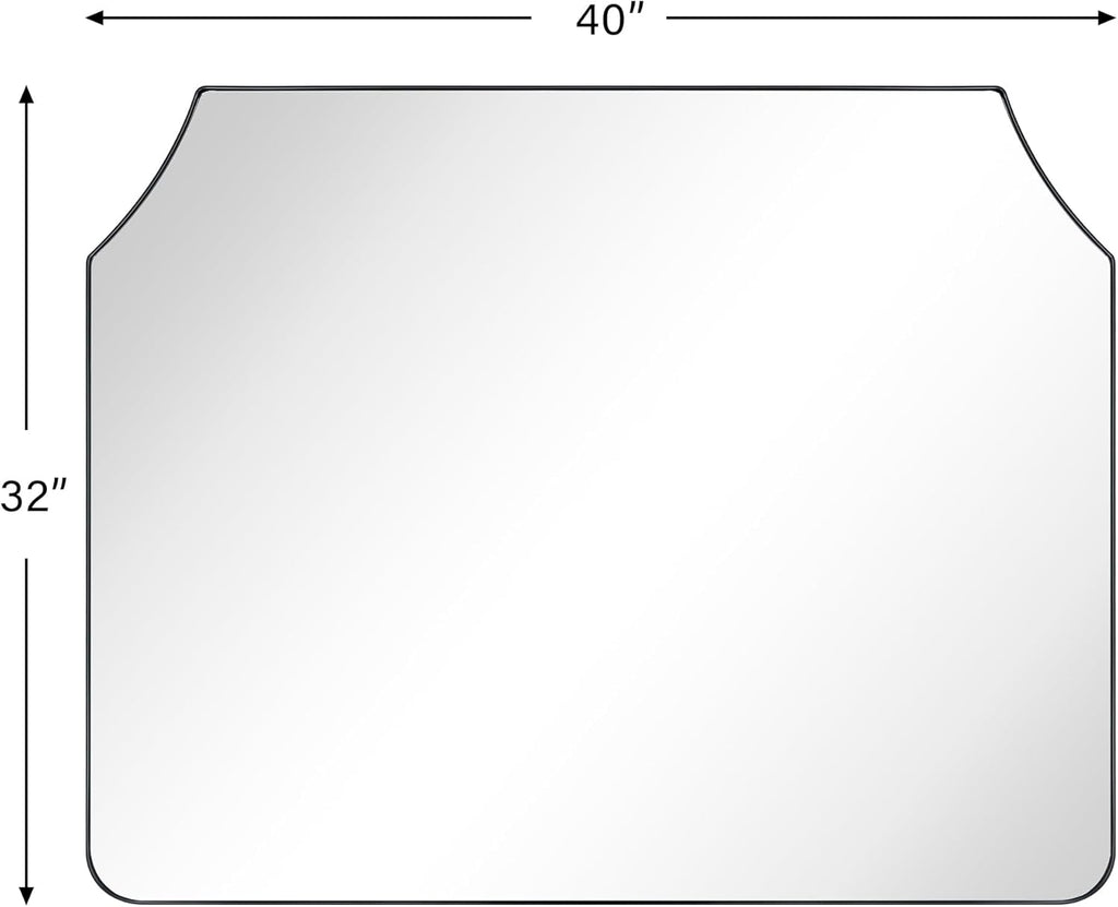 Arched Black Mantel Mirror 32x40 D5392