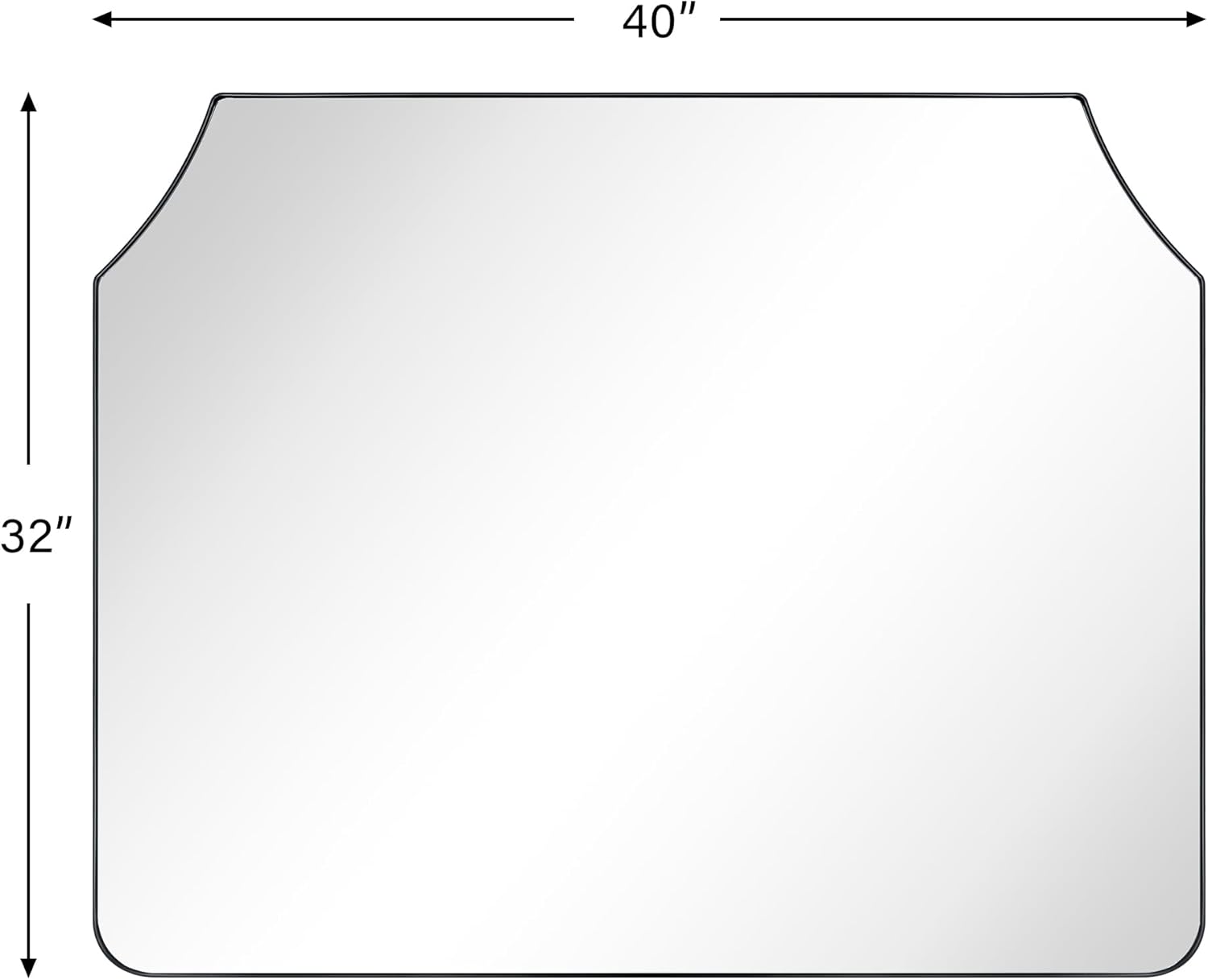 Arched Black Mantel Mirror 32x40 D5392