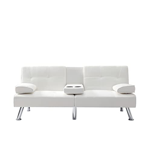 Convertible Folding Sofa Bed with Detachable Armrests, Beige Q796