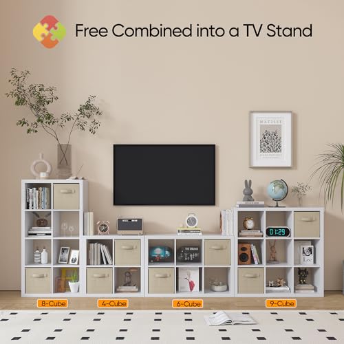 Cube Storage Organizer with Bins, White U219