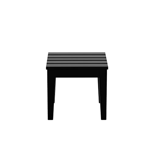Outdoor Patio Adirondack Side Table, HDPE Weather Resistant, Black J930961