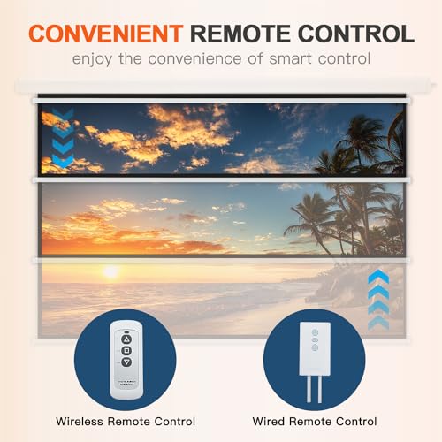 100" Motorized Projector Screen 4:3 4K HD Pull Down Retractable P58971