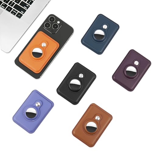 Magnetic Leather Card Wallet with AirTag Holder Z987578