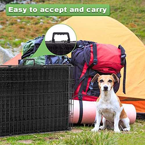Folding Wire Dog Crate with Double-Door for Large Dogs F13315