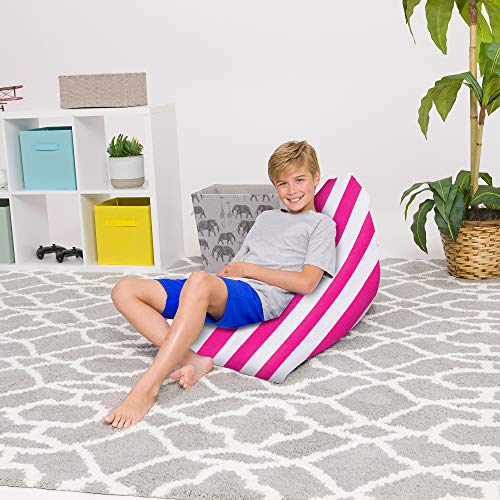 Big Comfy Bean Bag Chair: Posh Large Beanbag Chairs with Removable Cover for Kids, Teens and Adults - Polyester Cloth Puff Sack Lounger Furniture for All Ages - 35 Inch - Solid Gray
