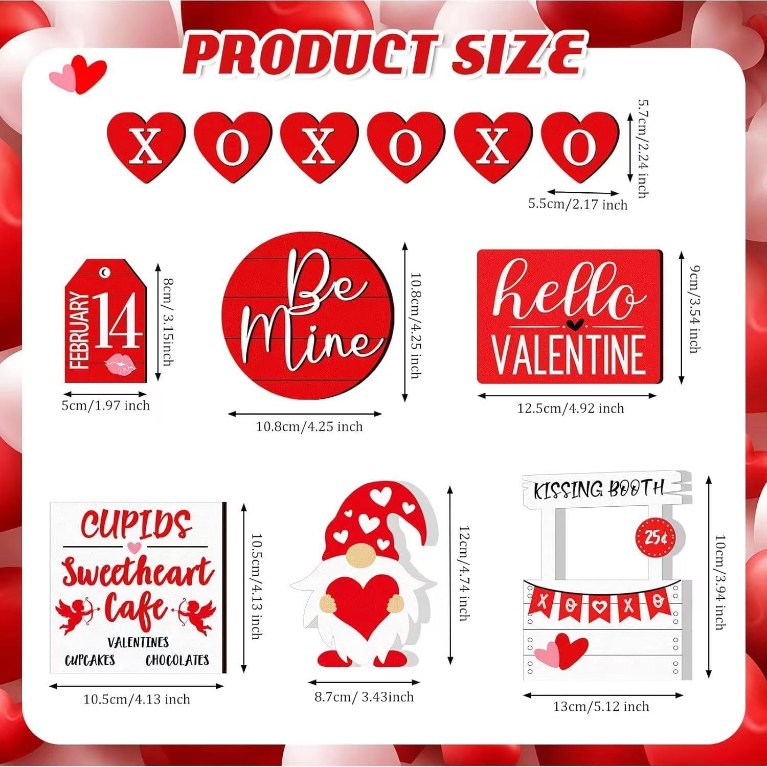 Valentine's Day Tiered Tray Decor, Farmhouse Decor Set, Rustic Table Ornaments P97835