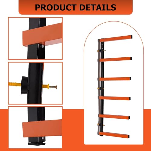 6-Level Wall Mounted Steel Lumber Storage Rack K59626