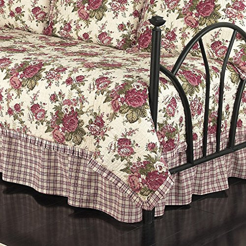 Farmhouse Floral 5-Piece Reversible Daybed Quilt Bedspread Set E3707