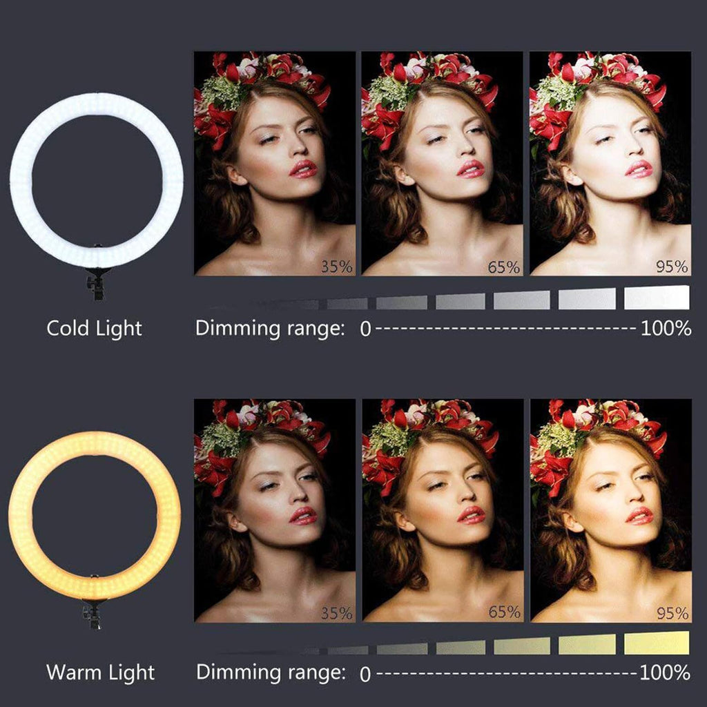 18 Inch Ring Light with Tripod Stand, Dimmable LED Circle Light C579