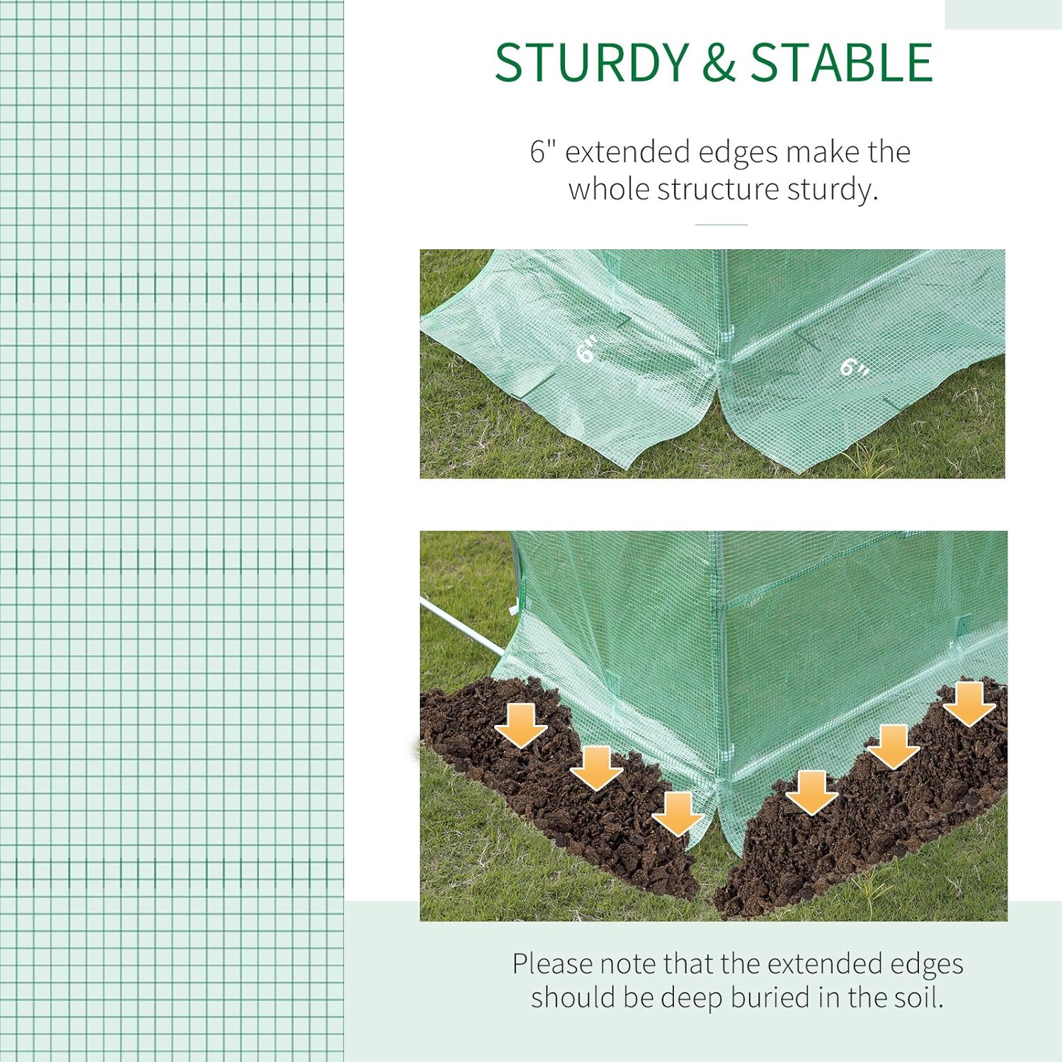 Greenhouse Cover Replacement for Hoop House, Waterproof Tarp with Windows S368