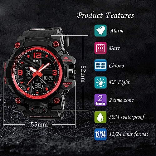 Men's Military Sports Watch with LED Digital Display Z184006
