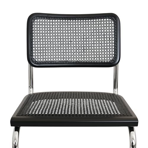 Cane Cantilever Side Chair with Chrome Steel Frame M357649