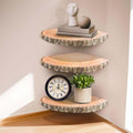 Corner Shelf Wall Mounted Wood Corner Floating Shelves 3Pcs Wall Shelf Rustic Small Corner Shelf Live EDG Floating Shelvesfor Bedroom/Bathroom/Living Room Decor/Kitchen/Office