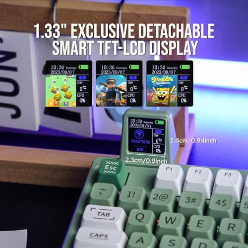 97 Keys Gasket Mechanical Keyboard with Customizable Display Screen, Knob, Hot Swappable U577