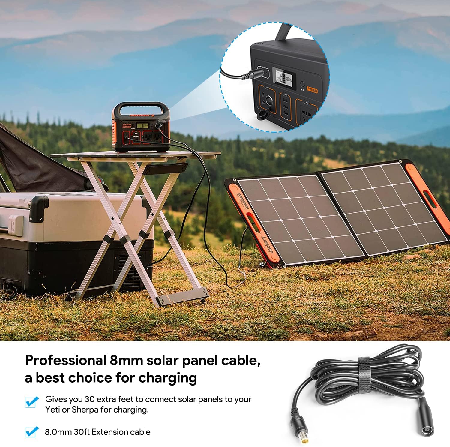 Extension Cable 10FT 3M DC 8.0mm for Solar Panel and Power Station A41372