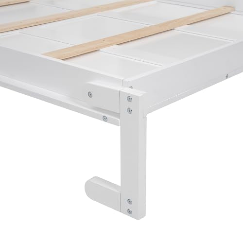 Wall Bed with Shelves and LED Lights, Space-Saving for Guest Room V7373