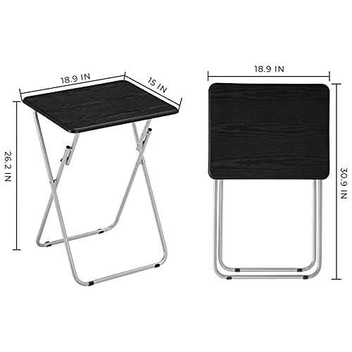 Folding TV Trays Set of 2 for Eating at Couch Sofa, Black S4238