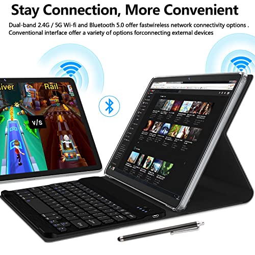 Tablet 10.1 Inch 128GB Storage, 2 in 1 with Keyboard and Mouse C6318