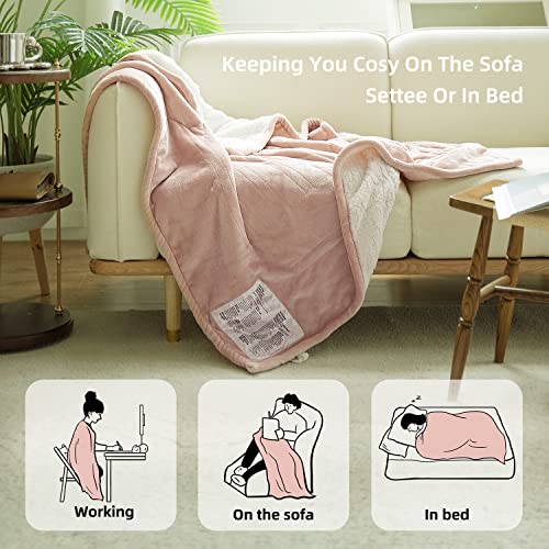 Heated Blanket Electric Throw 50x60, Soft Plush with 4 Heating Levels P883523