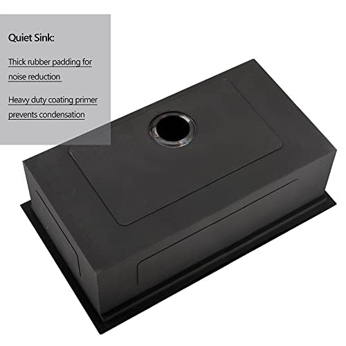 30 Inch Undermount Workstation Kitchen Sink, Matte Black Stainless Steel, Single Bowl G221408