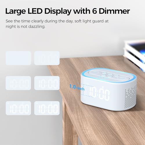 Digital Alarm Clock with White Noise, 21 Soothing Sounds, 7 Wake Up Sounds, 8 Night Lights U76043
