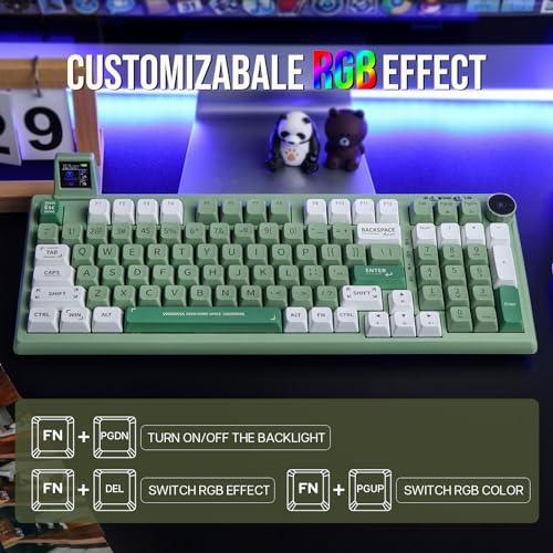 97 Keys Gasket Mechanical Keyboard with Customizable Display Screen, Knob, Hot Swappable U577