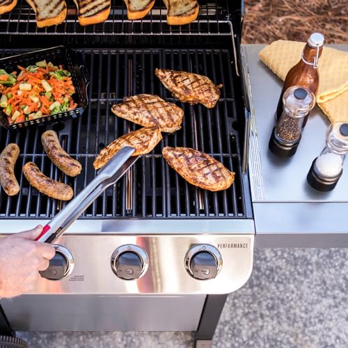 4-Burner Propane Gas Grill with Side Burner, Stainless Steel Q98441