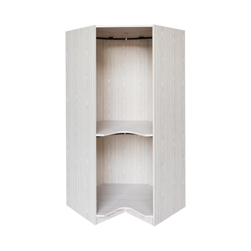 Corner Wardrobe Closet with Hanging Rods, Gray S777