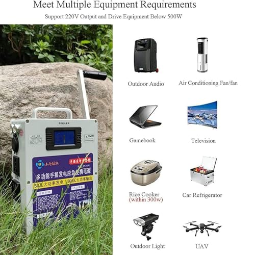 500W Crank Generator, Portable Power Station with DC/USB Outlets G78053