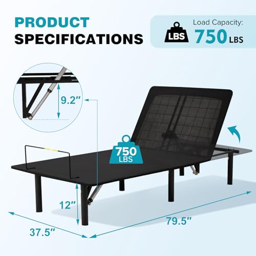 Twin Adjustable Bed Frame with Wireless Remote Control H44730